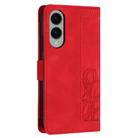 For Samsung Galaxy S25 Edge 5G Tulips Embossed Leather Phone Case with Lanyard(Red) - 3
