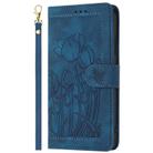 For Samsung Galaxy S25 Edge 5G Tulips Embossed Leather Phone Case with Lanyard(Blue) - 2