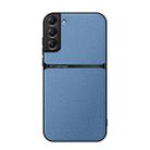 For Samsung Galaxy S21+ 5G Litchi Leather Magnetic Full Coverage Shockproof Phone Case(Blue) - 1