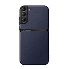 For Samsung Galaxy S21+ 5G Litchi Leather Magnetic Full Coverage Shockproof Phone Case(Navy Blue) - 1