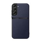 For Samsung Galaxy S22 5G Litchi Leather Magnetic Full Coverage Shockproof Phone Case(Navy Blue) - 1