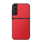 For Samsung Galaxy S22+ 5G Litchi Leather Magnetic Full Coverage Shockproof Phone Case(Red) - 1