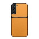 For Samsung Galaxy S22+ 5G Litchi Leather Magnetic Full Coverage Shockproof Phone Case(Yellow) - 1