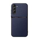 For Samsung Galaxy S23+ 5G Litchi Leather Magnetic Full Coverage Shockproof Phone Case(Navy Blue) - 1