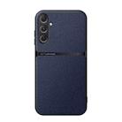 For Samsung Galaxy S24 FE 5G Litchi Leather Magnetic Full Coverage Shockproof Phone Case(Navy Blue) - 1