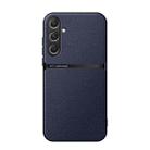 For Samsung Galaxy S24+ 5G Litchi Leather Magnetic Full Coverage Shockproof Phone Case(Navy Blue) - 1
