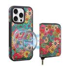 For iPhone 13 Pro Max Denior D23 MagSafe Detachable Zipper Wallet Holder Phone Case(Green) - 1