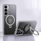 For Samsung Galaxy S25 5G Frosted MagSafe Phone Case with 360 Degree Rotating Holder(Grey) - 1