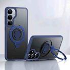 For Samsung Galaxy S25 5G Frosted MagSafe Phone Case with 360 Degree Rotating Holder(Blue) - 1