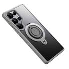 For Samsung Galaxy S25 Ultra 5G Frosted MagSafe Phone Case with 360 Degree Rotating Holder(Grey) - 2