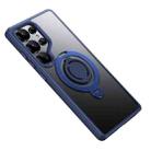 For Samsung Galaxy S25 Ultra 5G Frosted MagSafe Phone Case with 360 Degree Rotating Holder(Blue) - 2