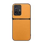For Xiaomi 11T / 11T Pro Litchi Leather Magnetic Full Coverage Shockproof Phone Case(Yellow) - 1
