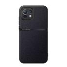For Xiaomi Mi 11 Lite 4G / 5G Litchi Leather Magnetic Full Coverage Shockproof Phone Case(Black) - 1