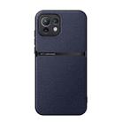 For Xiaomi Mi 11 Lite 4G / 5G Litchi Leather Magnetic Full Coverage Shockproof Phone Case(Navy Blue) - 1