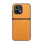 For Xiaomi Mi 11 Litchi Leather Magnetic Full Coverage Shockproof Phone Case(Yellow) - 1