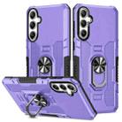 For Samsung Galaxy S25 5G Ring Holder Armor Hybrid Phone Case(Purple) - 1