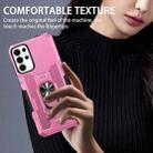 For Samsung Galaxy S24 Ultra 5G Ring Holder Armor Hybrid Phone Case(Pink) - 3