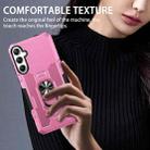 For Samsung Galaxy S24 5G Ring Holder Armor Hybrid Phone Case(Pink) - 3