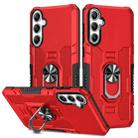 For Samsung Galaxy S24 FE 5G Ring Holder Armor Hybrid Phone Case(Red) - 1