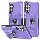 For Samsung Galaxy A35 5G Ring Holder Armor Hybrid Phone Case(Purple) - 1