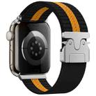 For Apple Watch 46mm / 49mm / 45mm / 44mm Parachute Buckle Braided Nylon Watch Band(Black Orange) - 1
