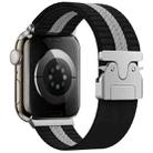 For Apple Watch 46mm / 49mm / 45mm / 44mm Parachute Buckle Braided Nylon Watch Band(Black White) - 1