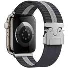 For Apple Watch 42mm / 41mm / 40mm / 38mm Parachute Buckle Braided Nylon Watch Band(Grey White) - 1