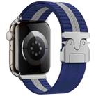 For Apple Watch 42mm / 41mm / 40mm / 38mm Parachute Buckle Braided Nylon Watch Band(Blue White) - 1