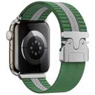 For Apple Watch 42mm / 41mm / 40mm / 38mm Parachute Buckle Braided Nylon Watch Band(Green White) - 1