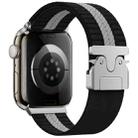 For Apple Watch 42mm / 41mm / 40mm / 38mm Parachute Buckle Braided Nylon Watch Band(Black White) - 1