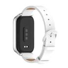 For Xiaomi Smart Band 9 Active / Redmi Band 3 Mijobs Metal Shell Microfiber PU Leather Watch Band(White Silver) - 3