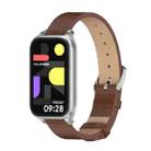 For Xiaomi Smart Band 9 Active / Redmi Band 3 Mijobs Metal Shell Microfiber PU Leather Watch Band(Brown Silver) - 1