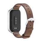 For Xiaomi Smart Band 9 Active / Redmi Band 3 Mijobs Metal Shell Microfiber PU Leather Watch Band(Brown Silver) - 3