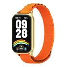 For Xiaomi Smart Band 9 Active / Redmi Band 3 Mijobs Metal Shell Nylon Watch Band(Orange Gold) - 1