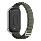 For Xiaomi Smart Band 9 Active / Redmi Band 3 Mijobs Metal Shell Nylon Watch Band(Army Green Silver) - 3