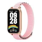 For Xiaomi Smart Band 9 Active / Redmi Band 3 Mijobs Metal Shell Nylon Watch Band(Pink Rose Gold) - 1