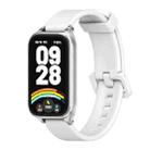 For Xiaomi Smart Band 9 Active / Redmi Band 3 Mijobs Metal Shell Silicone Watch Band(White Silver) - 1