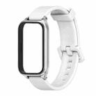 For Xiaomi Smart Band 9 Active / Redmi Band 3 Mijobs Metal Shell Silicone Watch Band(White Silver) - 2