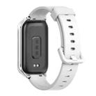 For Xiaomi Smart Band 9 Active / Redmi Band 3 Mijobs Metal Shell Silicone Watch Band(White Silver) - 3