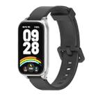 For Xiaomi Smart Band 9 Active / Redmi Band 3 Mijobs Metal Shell Silicone Watch Band(Black Silver) - 1