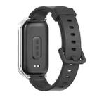 For Xiaomi Smart Band 9 Active / Redmi Band 3 Mijobs Metal Shell Silicone Watch Band(Black Silver) - 3