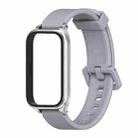 For Xiaomi Smart Band 9 Active / Redmi Band 3 Mijobs Metal Shell Silicone Watch Band(Grey Silver) - 2