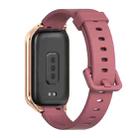 For Xiaomi Smart Band 9 Active / Redmi Band 3 Mijobs Metal Shell Silicone Watch Band(Wine Red Rose Gold) - 3