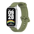 For Xiaomi Smart Band 9 Active / Redmi Band 3 Mijobs Metal Shell Silicone Watch Band(Army Green Silver) - 1