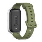 For Xiaomi Smart Band 9 Active / Redmi Band 3 Mijobs Metal Shell Silicone Watch Band(Army Green Silver) - 3