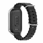 For Xiaomi Smart Band 9 Active / Redmi Band 3 Mijobs Metal Shell Marine Silicone Watch Band(Black Silver) - 3