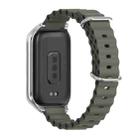 For Xiaomi Smart Band 9 Active / Redmi Band 3 Mijobs Metal Shell Marine Silicone Watch Band(khaki Grey Silver) - 3