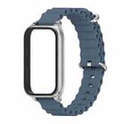 For Xiaomi Smart Band 9 Active / Redmi Band 3 Mijobs Metal Shell Marine Silicone Watch Band(Dark Blue Silver) - 2