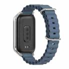 For Xiaomi Smart Band 9 Active / Redmi Band 3 Mijobs Metal Shell Marine Silicone Watch Band(Dark Blue Silver) - 3