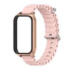 For Xiaomi Smart Band 9 Active / Redmi Band 3 Mijobs Metal Shell Marine Silicone Watch Band(Pink Rose Gold) - 2